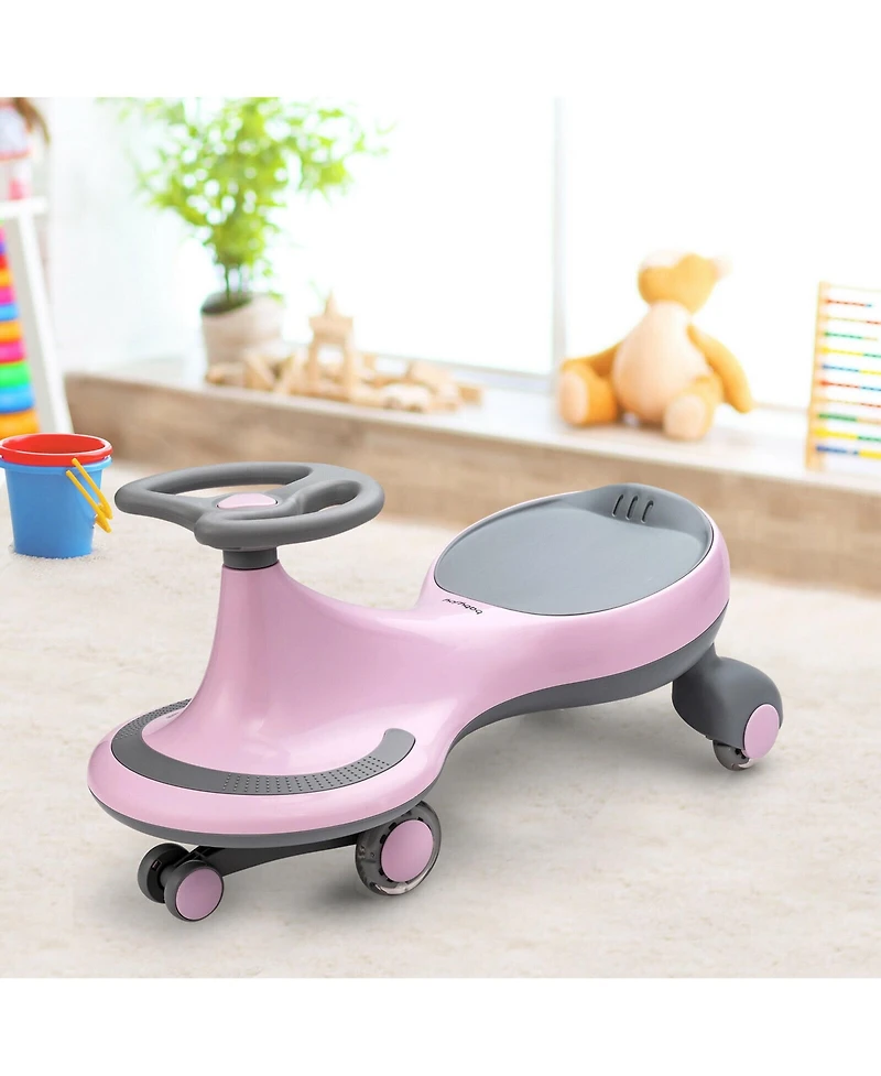 Wiggle Car Ride-on Toy w/ Flashing Wheels for Toddlers & Kids