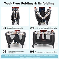Costway Boys 4 1 Convertible Portable Playard Newborn Napper