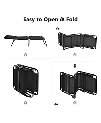 Costway Folding Beach Lounge Chair Heightening Design Patio Lounger