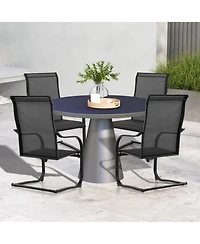 2pcs C-Spring Motion Patio Dining Chairs All Weather Heavy Duty Outdoor