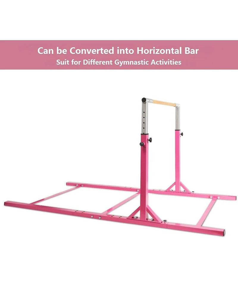 Costway Kids Gymnastics Parallel Bars Double Horizontal Bars Adjustable