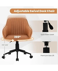 Pu Leathaire Home Office Arm Chair Adjustable Swivel