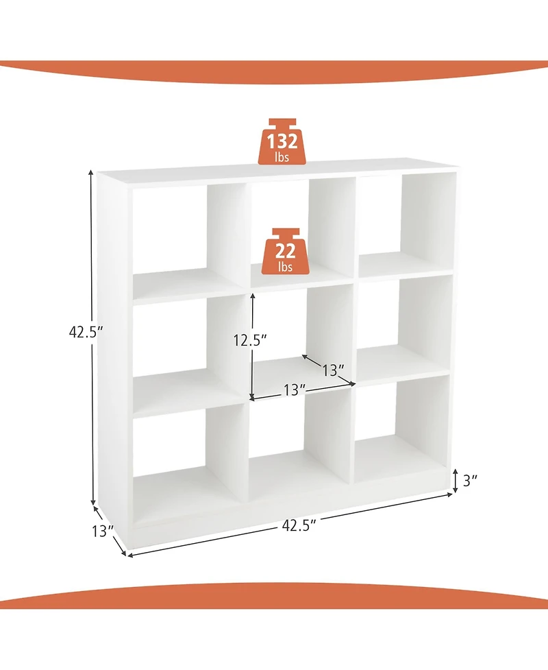 Kids Toy Storage Organizer 9-Cube Kids Bookcase