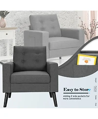 Costway Modern Accent Armchair Upholstered Single Sofa Chair