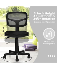 Costway Armless Office Chair Adjustable Swivel Computer Desk Chair