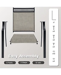 Patio Chairs Set of 2 with All Weather Breathable Fabric High Backrest