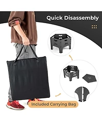 Costway Fire Pit for Outside 19 Inches Collapsible Portable Plug Fire Pit with Storage Bag