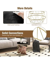 Costway Round Side End Coffee Sofa Table Nightstand with Storage Space Removable Top