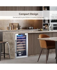 20 Inch Cooler Refrigerator for 33 Bottles with Tempered Glass Door