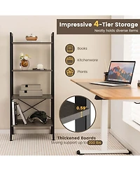 4-Tier Bookshelf Industrial Display Storage Shelf Plant Flower Stand Metal Frame