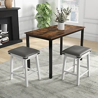 24'' Dining Bar Stool Set of 2 Counter Height Padded Seat Wood Frame Kitchen
