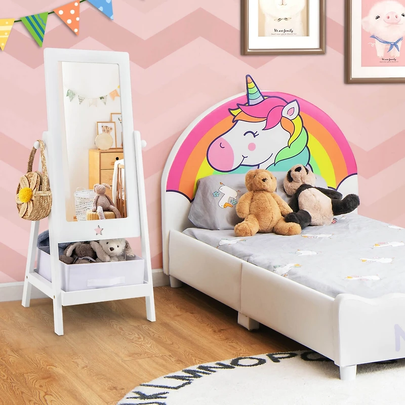 Kids Freestanding Full Length Dressing Floor Mirror