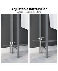 Costway Over-The-Toilet Storage Shelf Space Saving Metal Bathroom Organizer Hooks