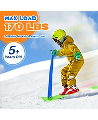 Folding Snow Scooter W/Grip Handle Portable Snow Sled for Kids Teenagers