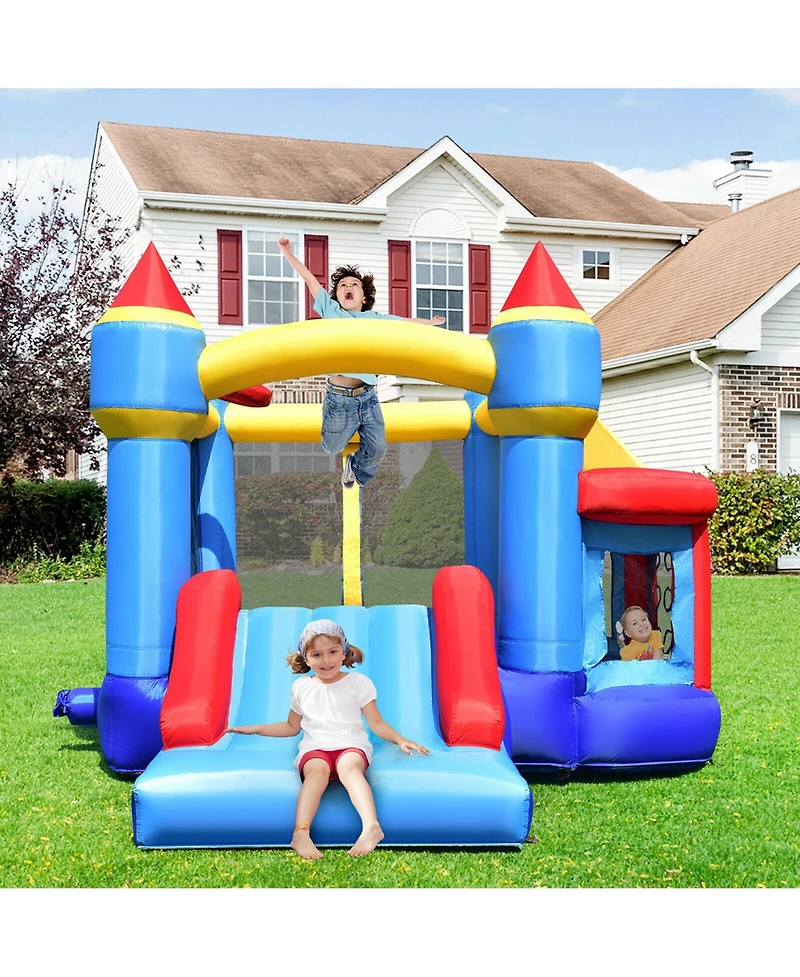 InflatableBounce House Castle Slide Bouncer Kids Shooting Net/Without Blower