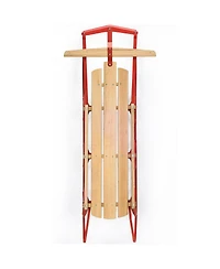 54''Kids Wooden Snow Sled Runners Steering