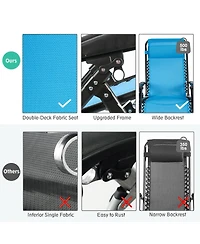 Zero Gravity Chair Oversize Lounge Patio Heavy Duty Folding Recliner