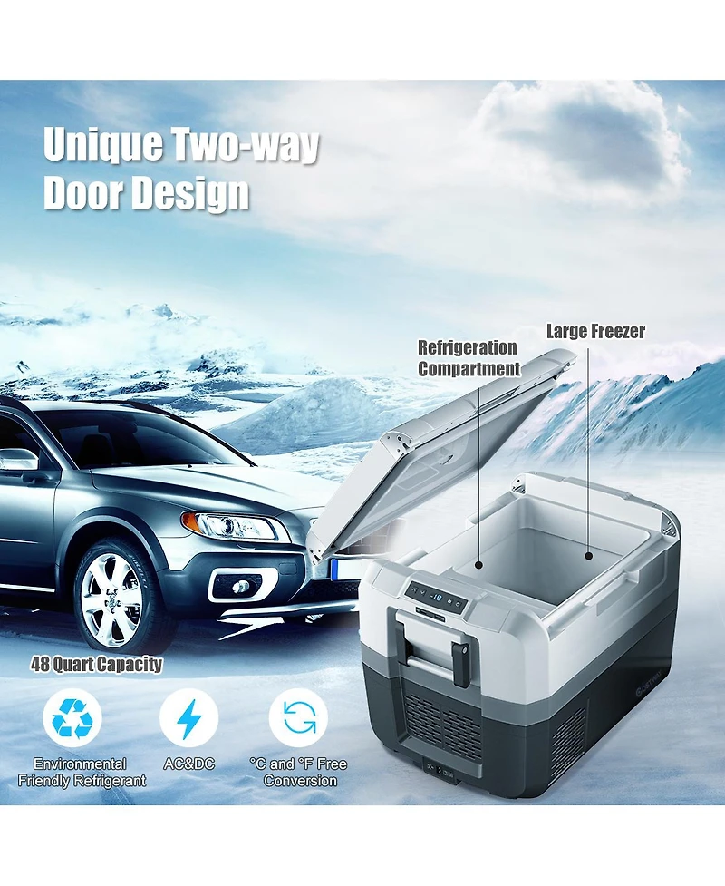48 Quart Portable Electric Car Cooler Refrigerator Compressor Freezer Camping