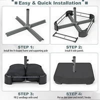 Patio Market Offset Umbrella Stand Holder Base Sand Filled Sandbags 220lbs