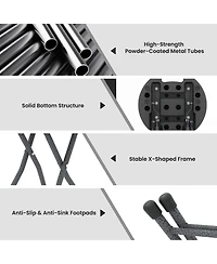 Gymax 18''H Folding Stool Portable & Foldable Camping Chair w/ Built-in Handle