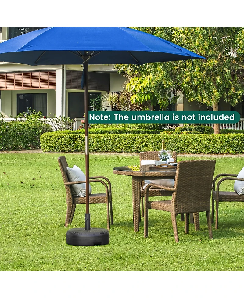Costway 18'' Patio Fillable Round Umbrella Base Stand Holder Fit Pole 1.5''/1.9'' Weighted