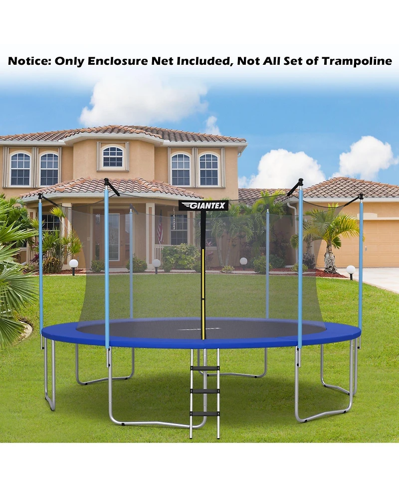 Costway 15FT Trampoline Replacement Safety Enclosure Net Weather-Resistant