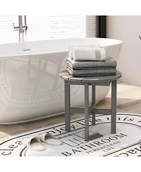 Costway Patio 18'' Adirondack Round Side Table All Weather Hdpe End Table Outdoor