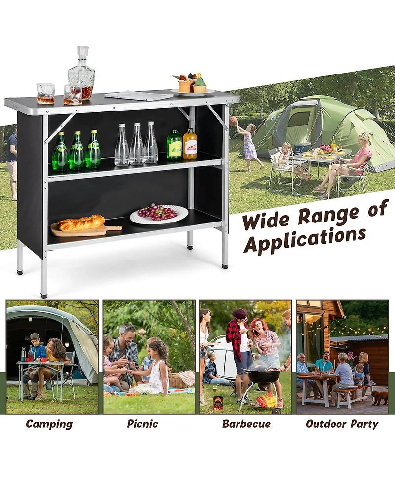 Folding Camping Table Aluminum Portable Picnic