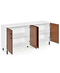 Buffet Server Sideboard Kitchen Storage Cabinet Cupboard with Shelves & 4 Doors