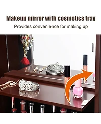 Costway Wall Door Mounted Mirror Jewelry Cabinet Organizer