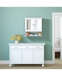 New Bathroom Wall Cabinet Double Mirror Door Cupboard Storage Medicine Cabinet Shelf