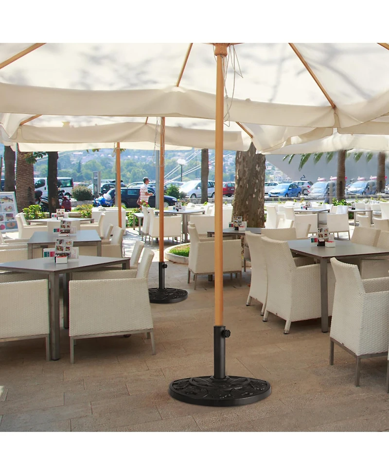 20'' Outdoor Patio Half Round Umbrella Base Stand Resin Deck Table Sun Shade