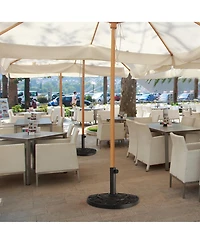 20'' Outdoor Patio Half Round Umbrella Base Stand Resin Deck Table Sun Shade