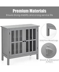 Storage Buffet Cabinet Glass Door Sideboard Console Table Server