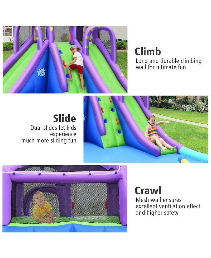 Inflatable Water Park Mighty Bounce House with Pool and 780W Blower