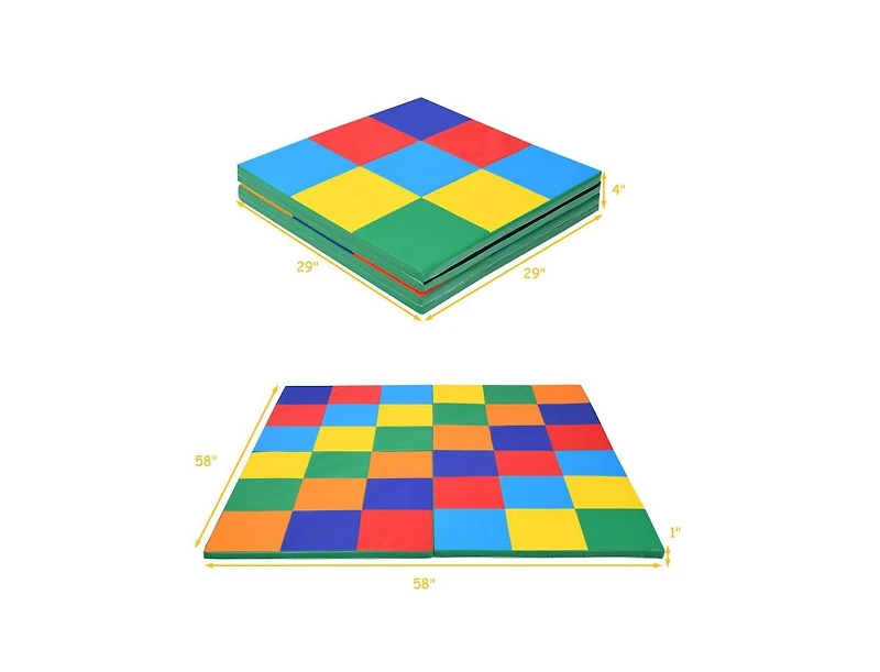 Slickblue 58 Inch Toddler Foam Play Mat Baby Folding Activity Floor Mat