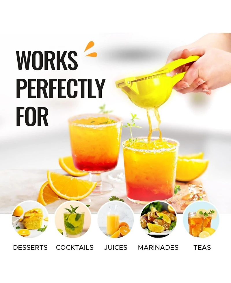 Premium Quality Metal Orange Squeezer, Citrus Juicer, Manual Press for Extracting the Most Juice Possible
