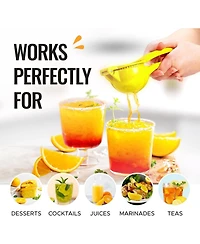 Premium Quality Metal Orange Squeezer, Citrus Juicer, Manual Press for Extracting the Most Juice Possible