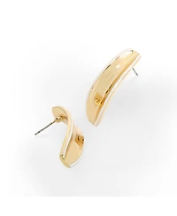 Robert Lee Morris Soho White Molten Patina Curved Stick Earrings