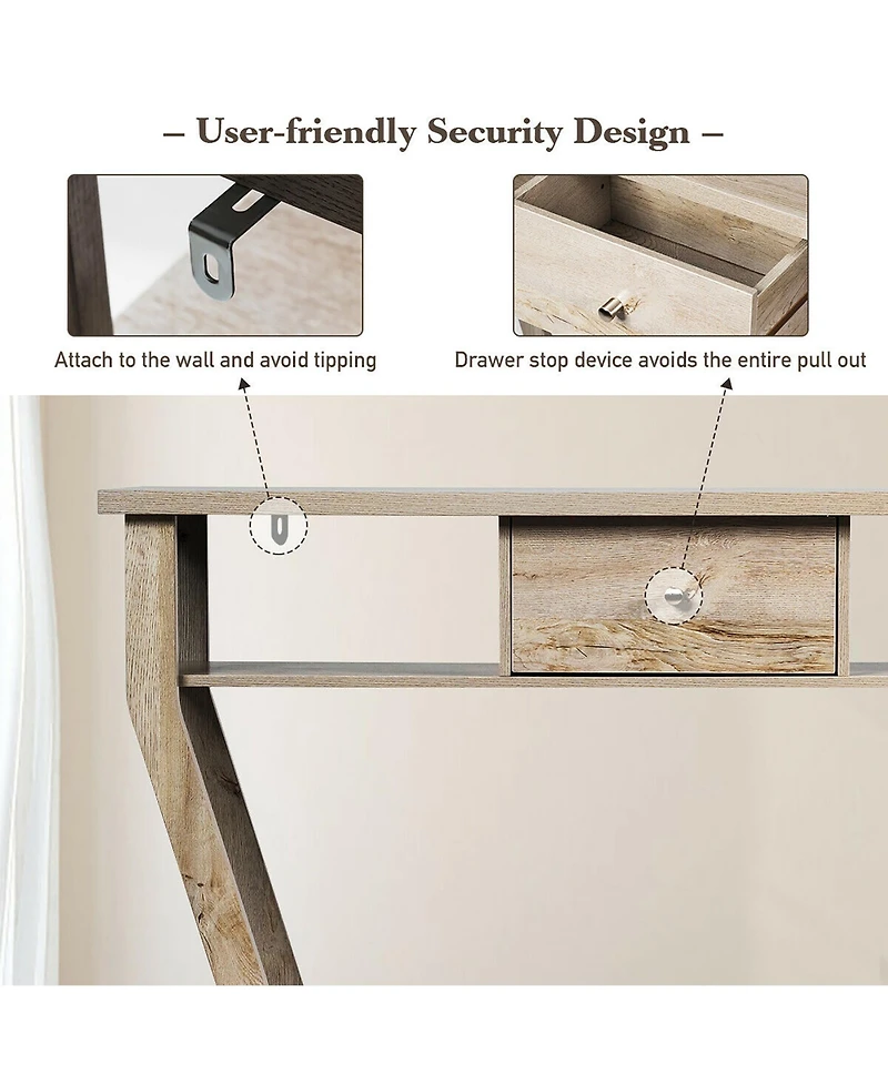 Costway Modern Sofa Accent Table with Drawer Entryway Hallway Hall