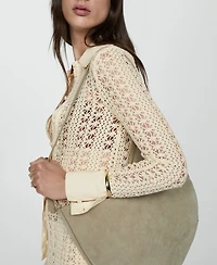 Mango Women's Regular Crochet Shirt