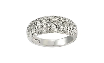 Suzy Levian Sterling Silver Cubic Zirconia Anniversary Band Ring