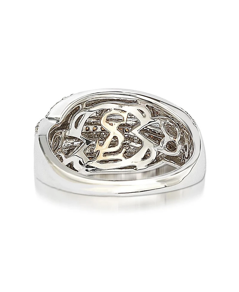 Suzy Levian Sterling Silver Cubic Zirconia Stripe Ring