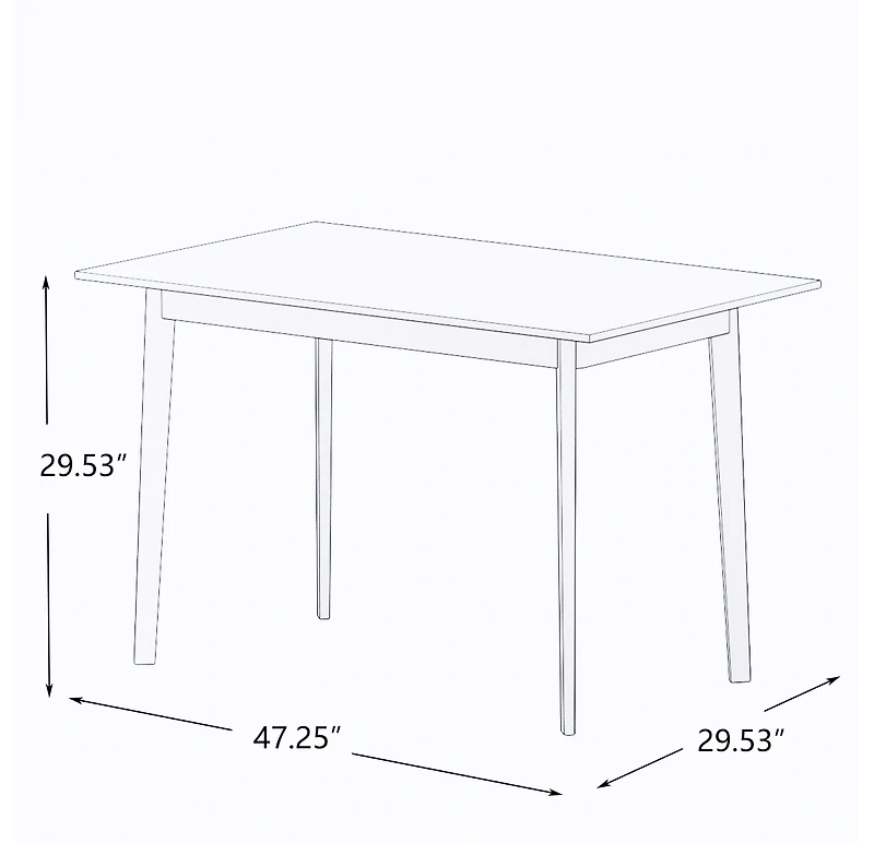 Streamdale Modern 47" Kitchen Table with Solid Wood Leg