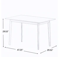 Streamdale Modern 47" Kitchen Table with Solid Wood Leg
