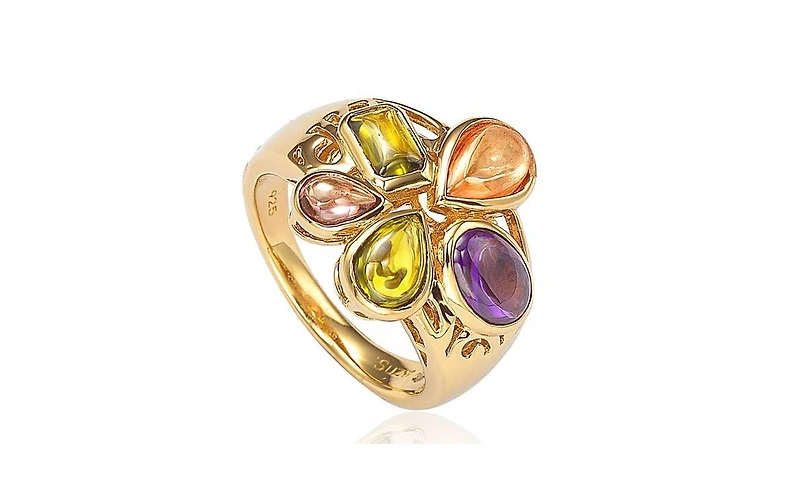 Suzy Levian New York Suzy Levian Sterling Silver Cubic Zirconia Multi Color Ring