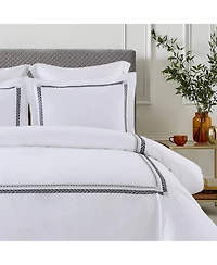 100% Cotton Sadie Percale Embroidered Duvet Cover Set, King/California King