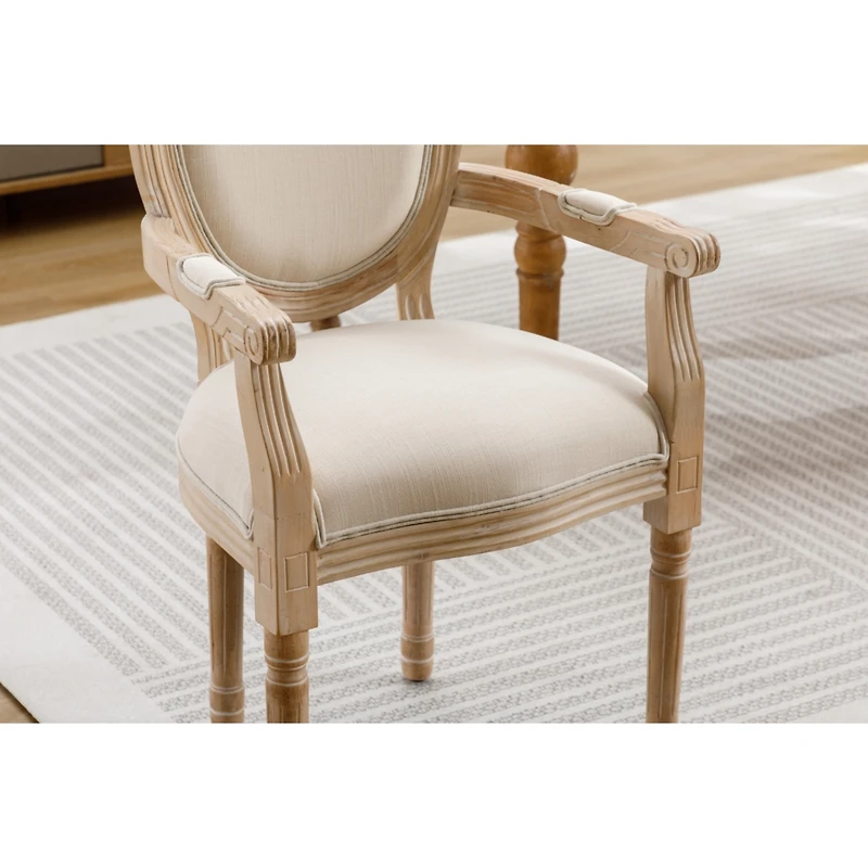 Streamdale Furniture French Style Solid Wood Dining Chair, Set Of 2, Cream