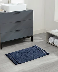 Jean Pierre New York Ricardo Fringe Cotton Bath Rug 17" x 31"