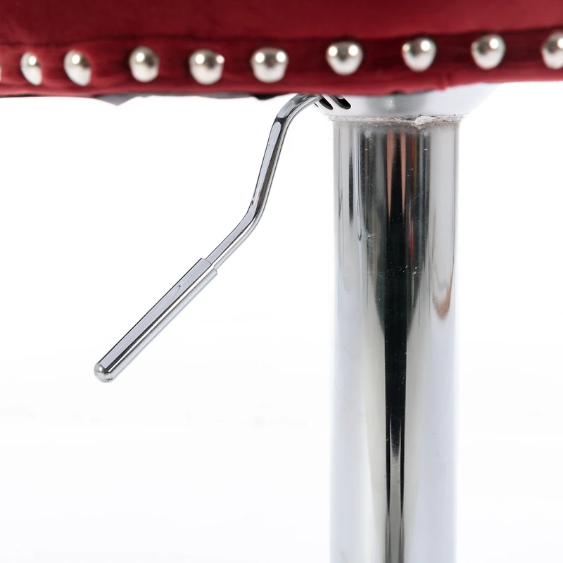 Simplie Fun Adjustable Swivel Barstools Set in Wine Red